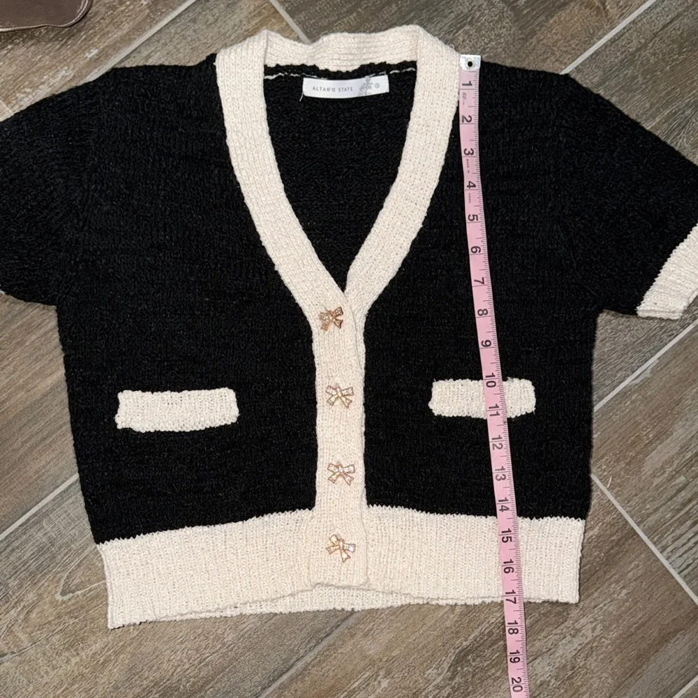 Altar'd State Black and Cream Cardigan